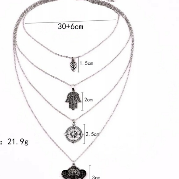 NWT Elephant Layered Necklace 30cm+6cm Extension - Picture 3 of 7